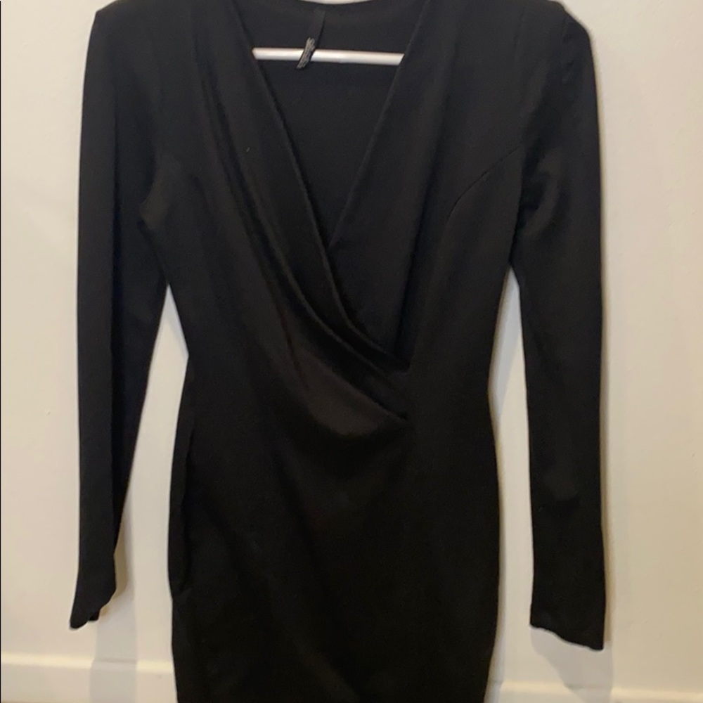 Low cut little black dress